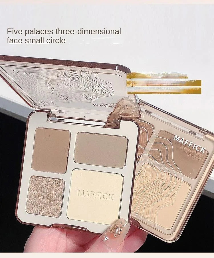 Oil control matte makeup four color palette waterproof contouring palette for students at a low price