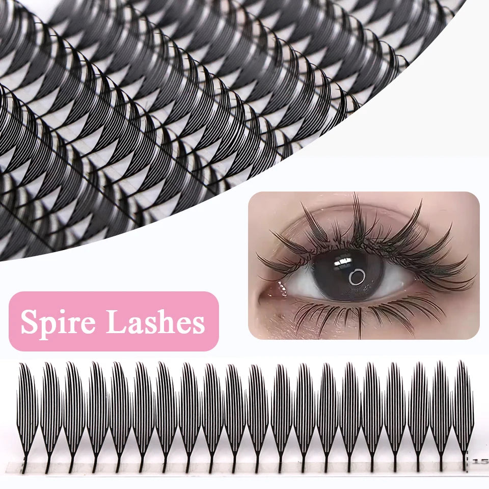 New Tinsel premade Fans Eyelash Extension Holographic Anime Tower Tips Pro Made Eyelash Comic Feather Super Soft Flase Eyelashes