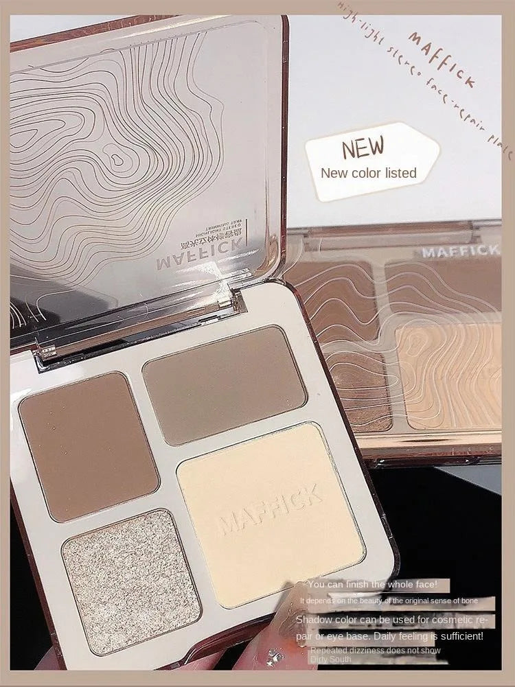 Oil control matte makeup four color palette waterproof contouring palette for students at a low price