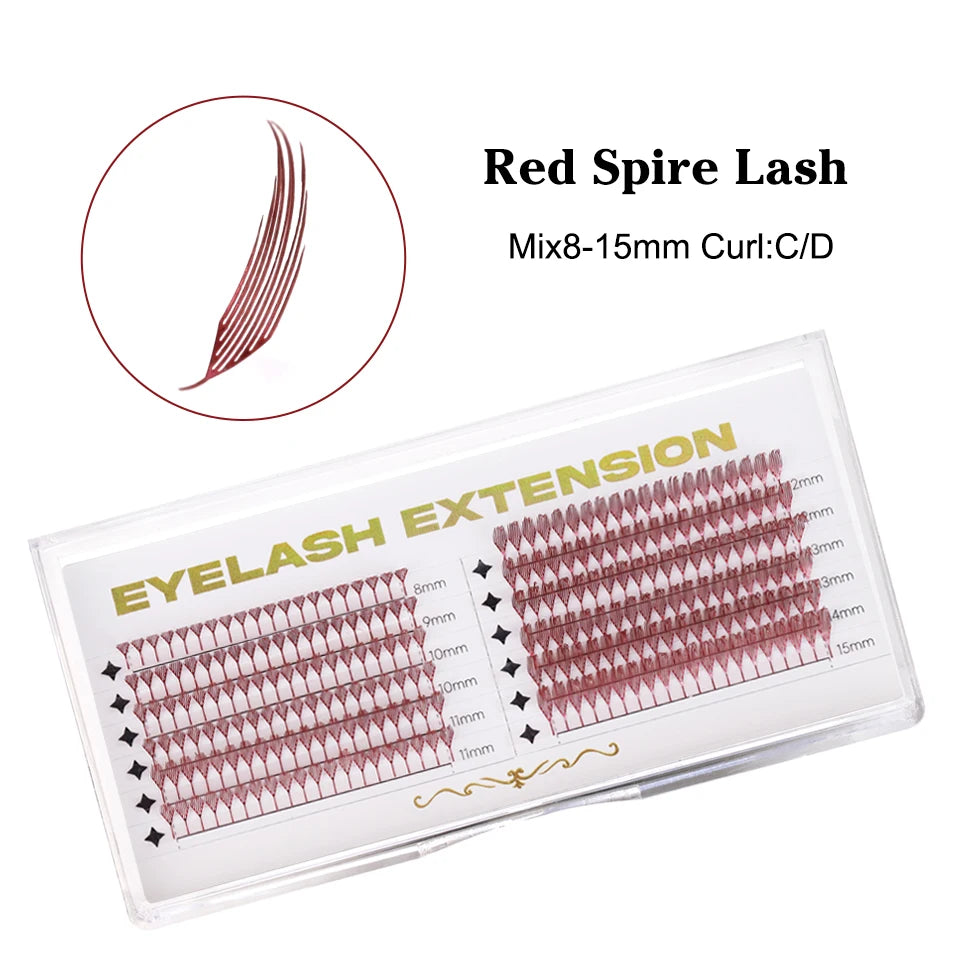 New Tinsel premade Fans Eyelash Extension Holographic Anime Tower Tips Pro Made Eyelash Comic Feather Super Soft Flase Eyelashes