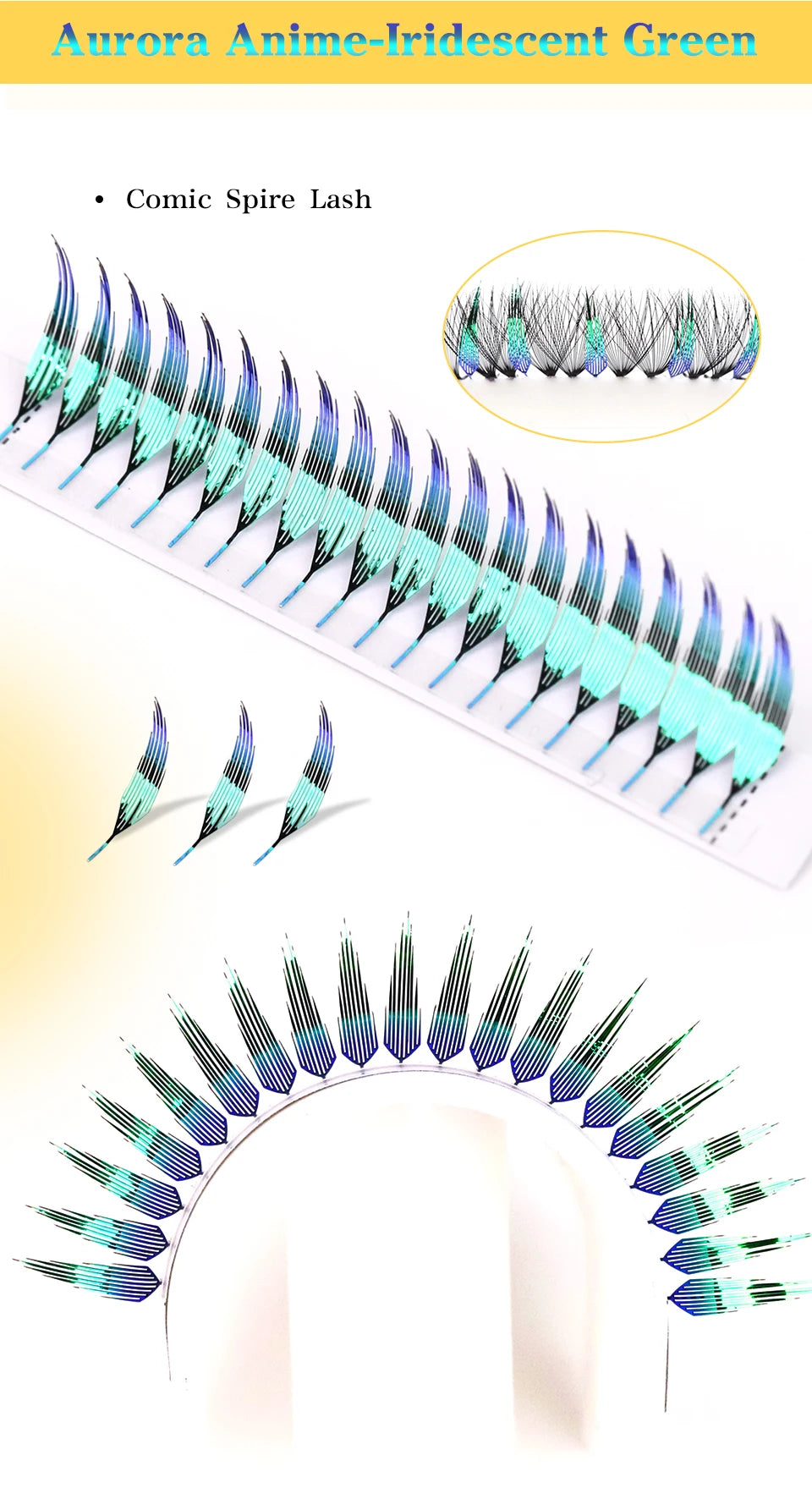 New Tinsel premade Fans Eyelash Extension Holographic Anime Tower Tips Pro Made Eyelash Comic Feather Super Soft Flase Eyelashes