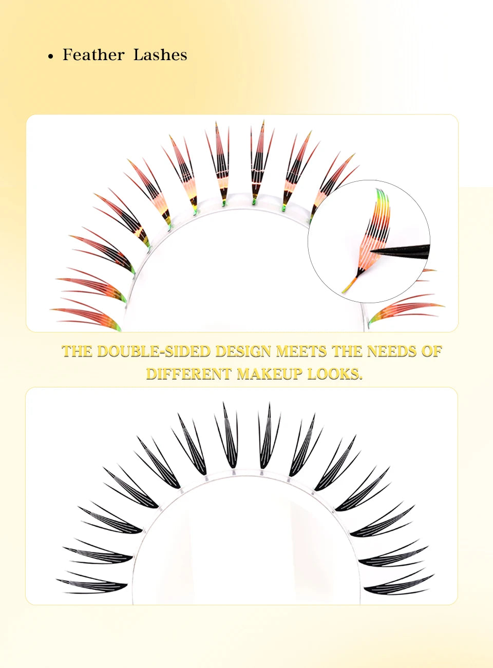 New Tinsel premade Fans Eyelash Extension Holographic Anime Tower Tips Pro Made Eyelash Comic Feather Super Soft Flase Eyelashes