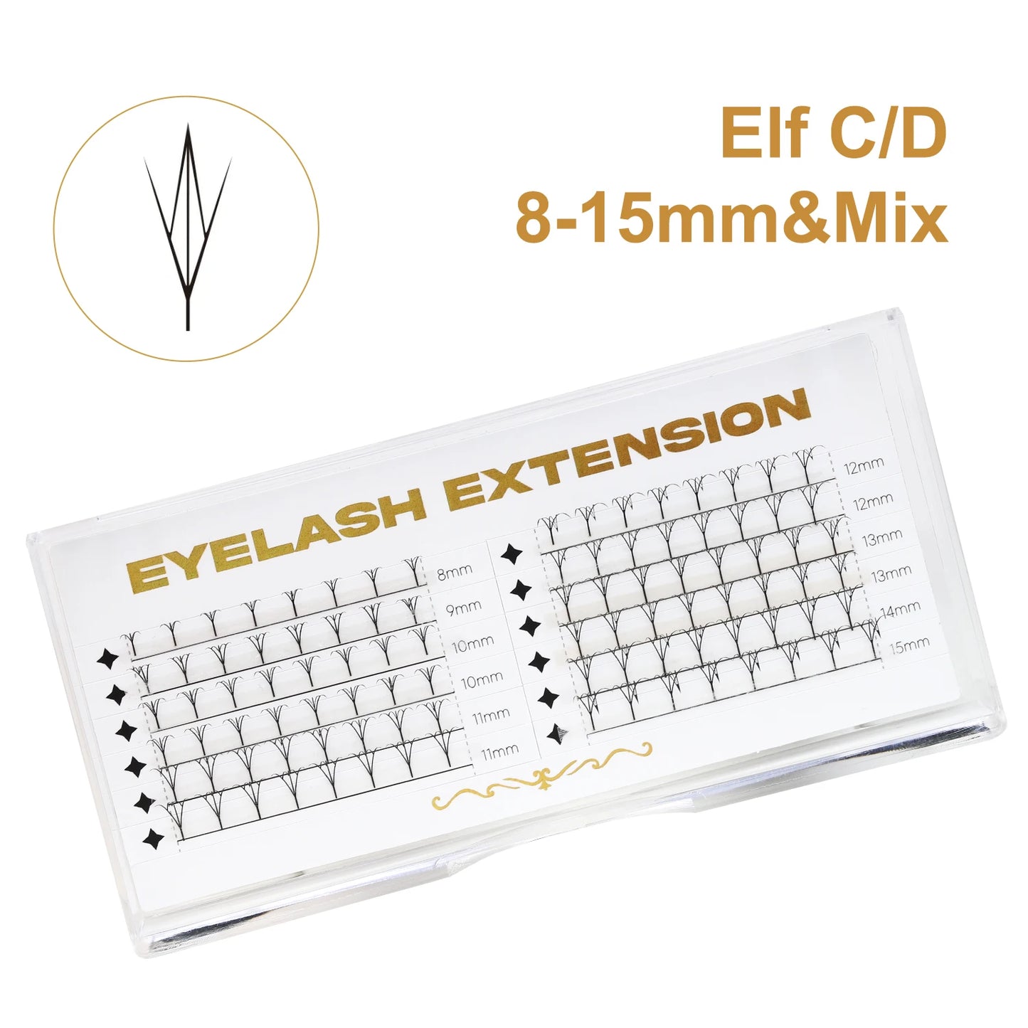 New Tinsel premade Fans Eyelash Extension Holographic Anime Tower Tips Pro Made Eyelash Comic Feather Super Soft Flase Eyelashes