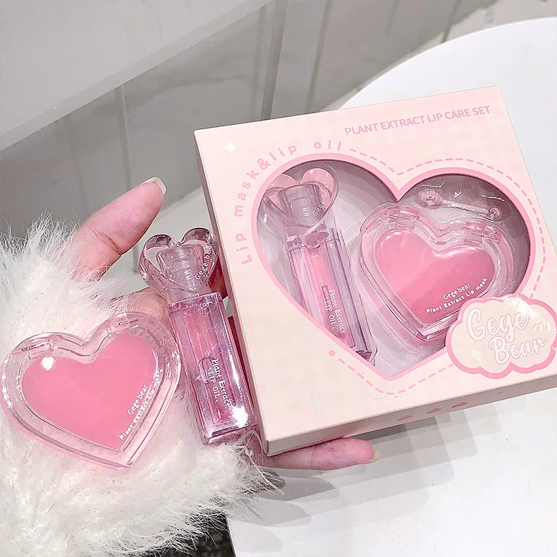 Gege Bear plant Extract Lip Balm Set Moisturizing Lip Balm Lip Gloss Set Moisturizing Colorless Moisturizing