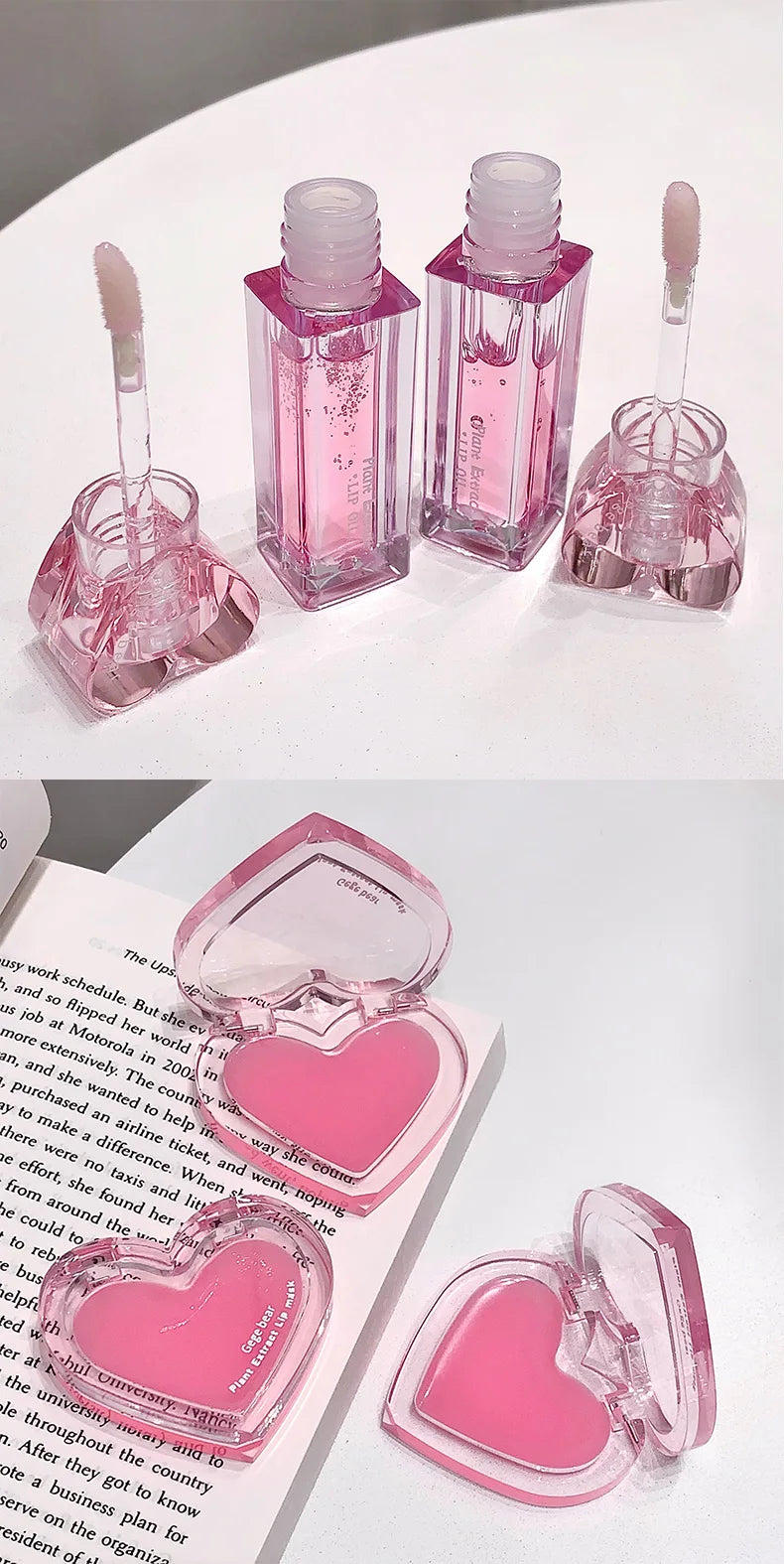 Gege Bear plant Extract Lip Balm Set Moisturizing Lip Balm Lip Gloss Set Moisturizing Colorless Moisturizing