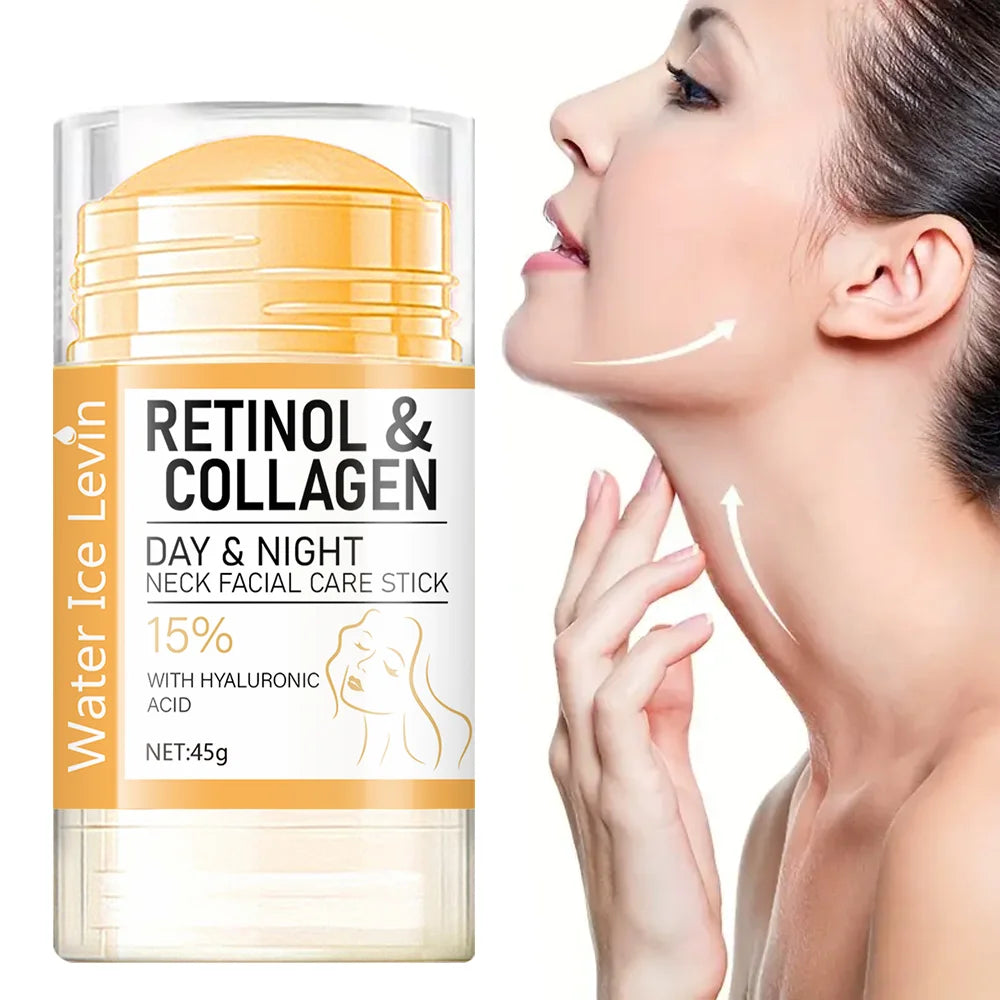 45g Retinol and Collagen Day and Night Neck Cream Facial Stick, Hydrating, Moisturizing, Non-Greasy, Easy to Absorb, Mild and Non-Irritating, Deep Absorption!