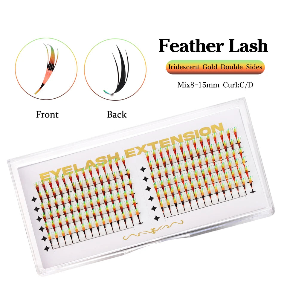 New Tinsel premade Fans Eyelash Extension Holographic Anime Tower Tips Pro Made Eyelash Comic Feather Super Soft Flase Eyelashes