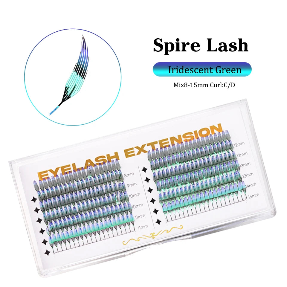 New Tinsel premade Fans Eyelash Extension Holographic Anime Tower Tips Pro Made Eyelash Comic Feather Super Soft Flase Eyelashes