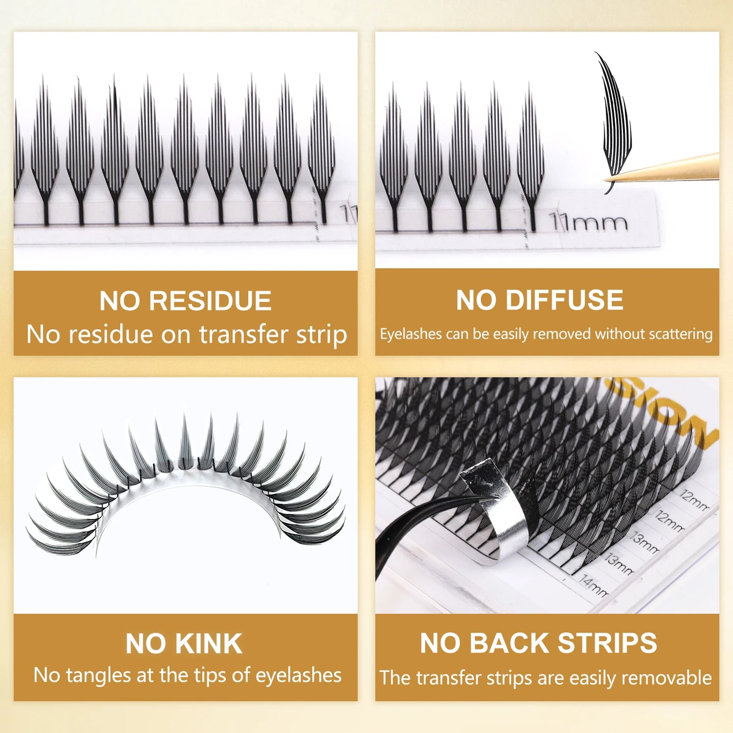 New Tinsel premade Fans Eyelash Extension Holographic Anime Tower Tips Pro Made Eyelash Comic Feather Super Soft Flase Eyelashes