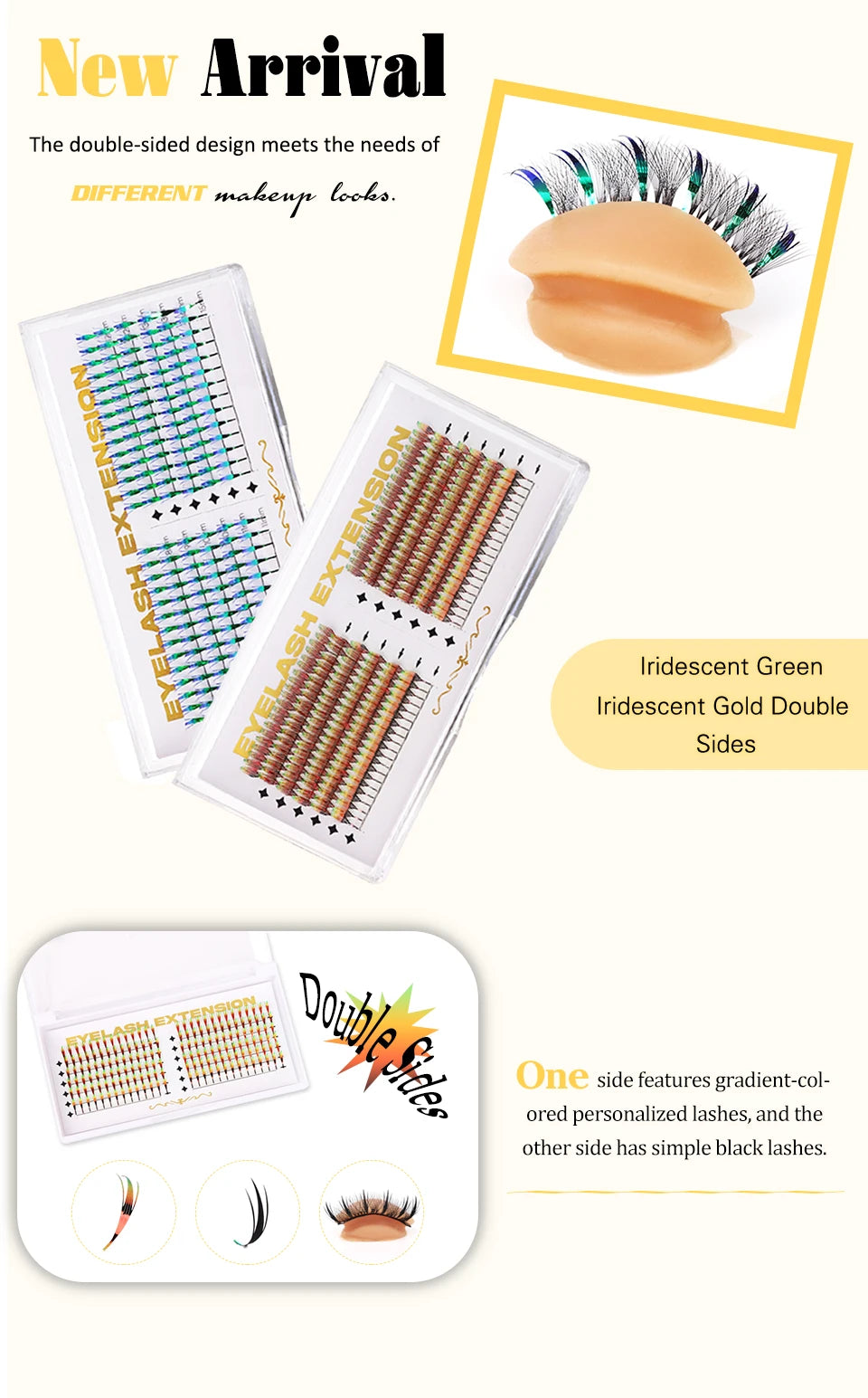 New Tinsel premade Fans Eyelash Extension Holographic Anime Tower Tips Pro Made Eyelash Comic Feather Super Soft Flase Eyelashes