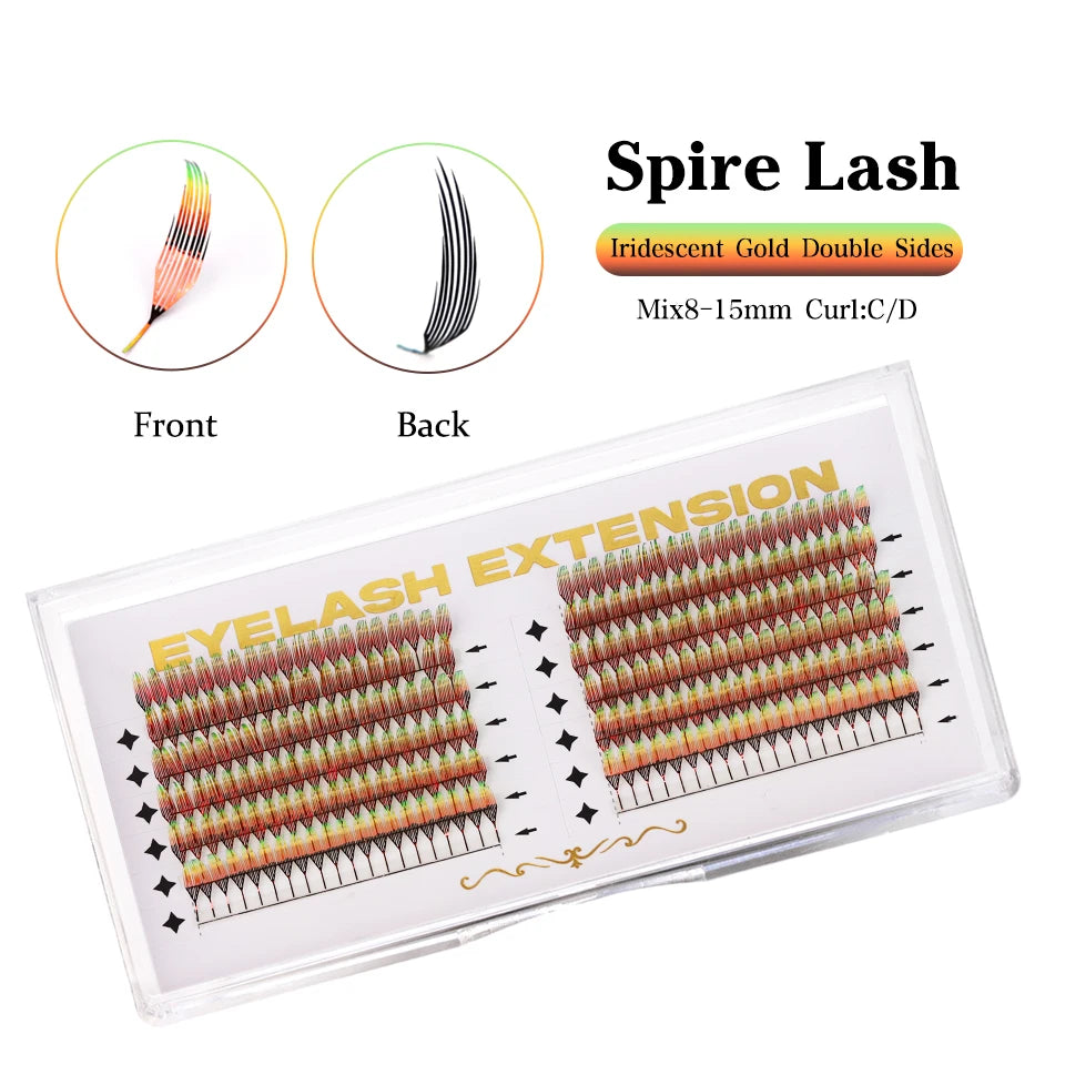 New Tinsel premade Fans Eyelash Extension Holographic Anime Tower Tips Pro Made Eyelash Comic Feather Super Soft Flase Eyelashes