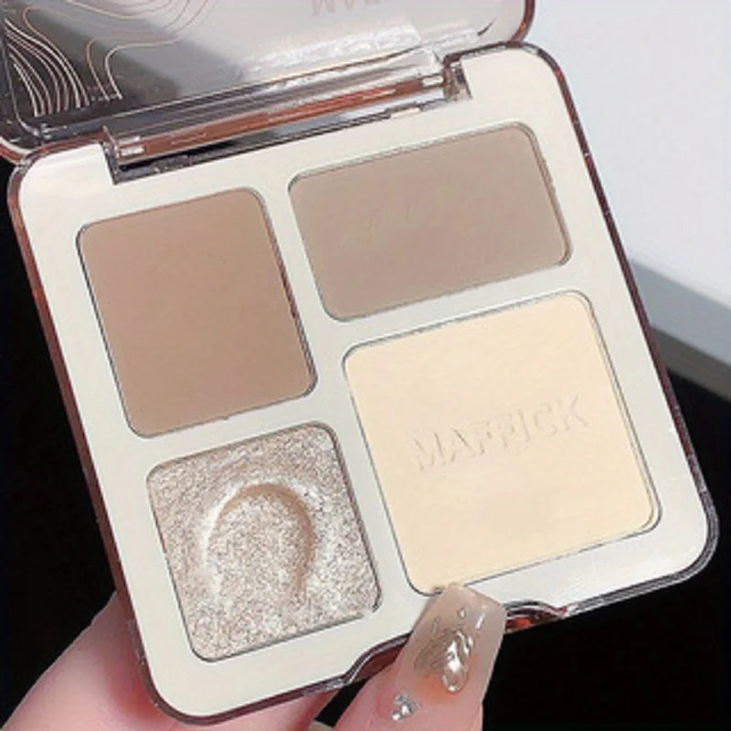 Oil control matte makeup four color palette waterproof contouring palette for students at a low price