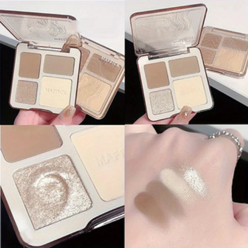 Oil control matte makeup four color palette waterproof contouring palette for students at a low price