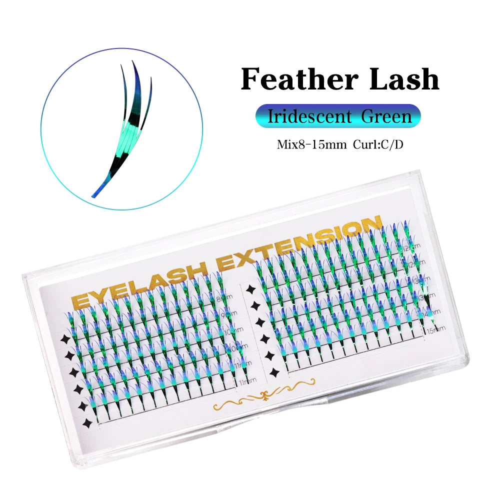 New Tinsel premade Fans Eyelash Extension Holographic Anime Tower Tips Pro Made Eyelash Comic Feather Super Soft Flase Eyelashes