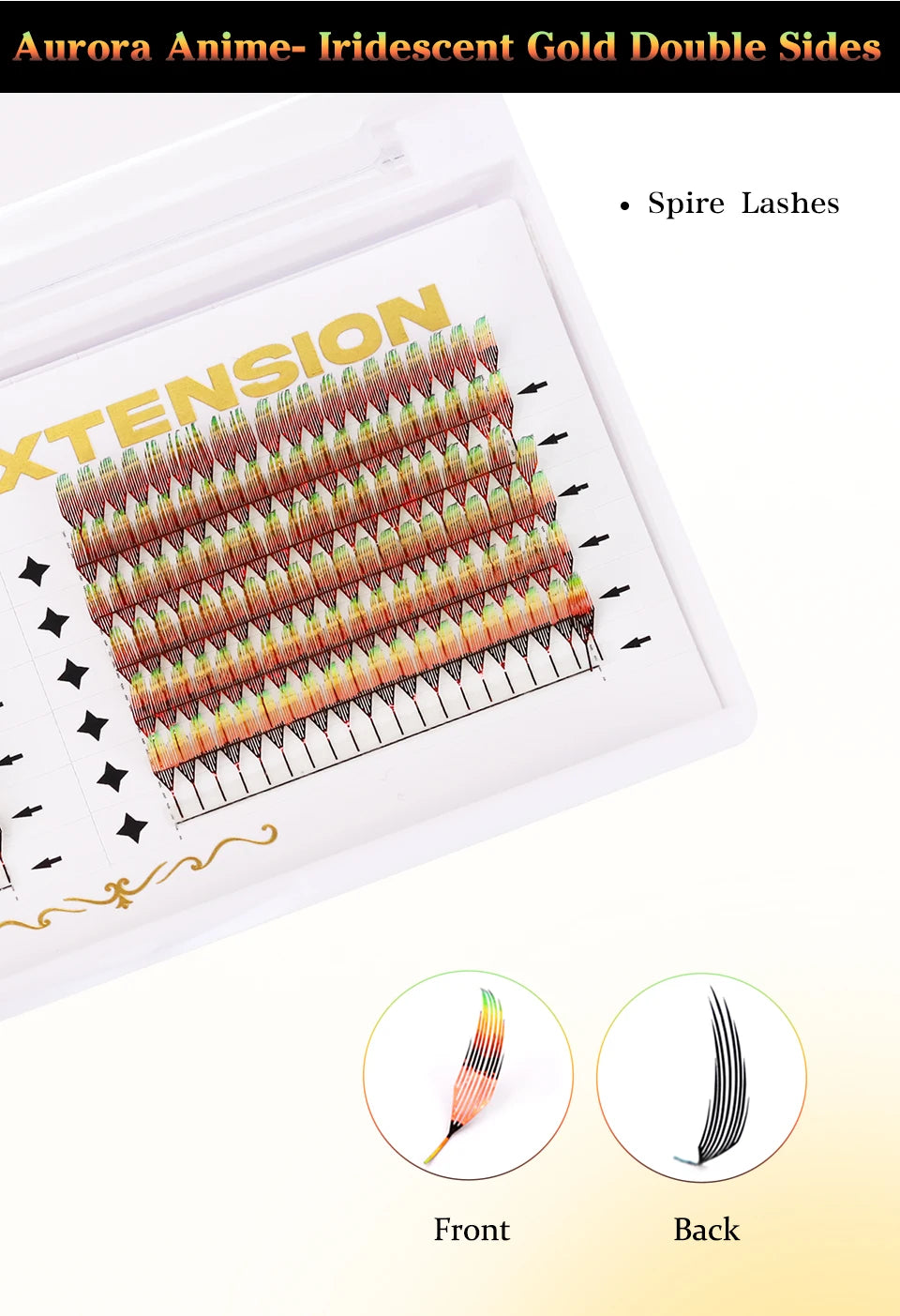 New Tinsel premade Fans Eyelash Extension Holographic Anime Tower Tips Pro Made Eyelash Comic Feather Super Soft Flase Eyelashes