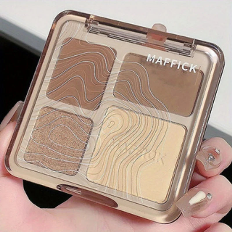 Oil control matte makeup four color palette waterproof contouring palette for students at a low price