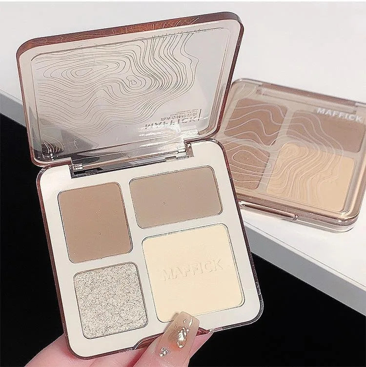 Oil control matte makeup four color palette waterproof contouring palette for students at a low price