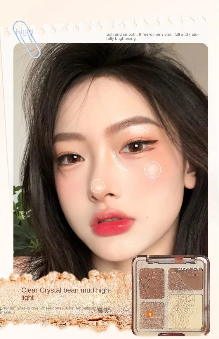 Oil control matte makeup four color palette waterproof contouring palette for students at a low price