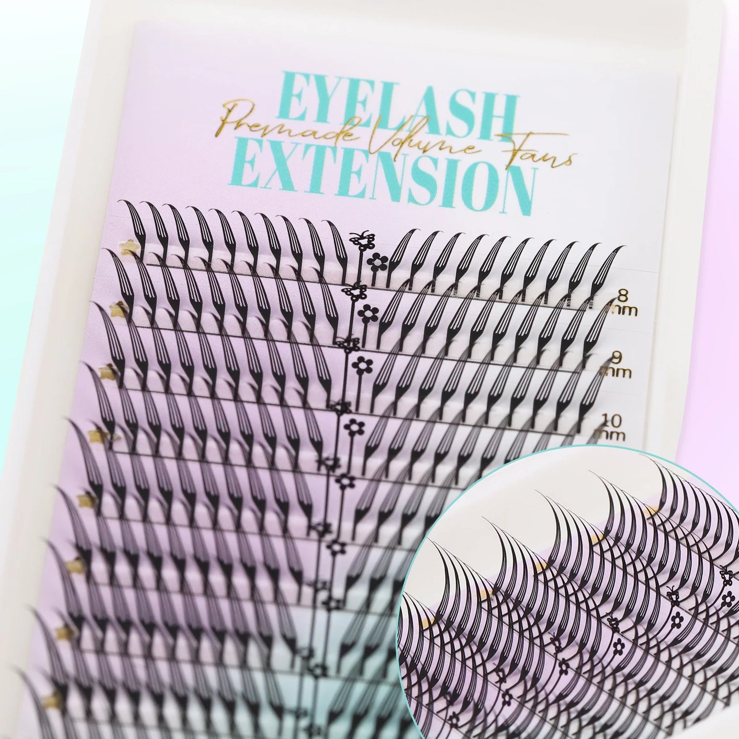 New Tinsel premade Fans Eyelash Extension Holographic Anime Tower Tips Pro Made Eyelash Comic Feather Super Soft Flase Eyelashes